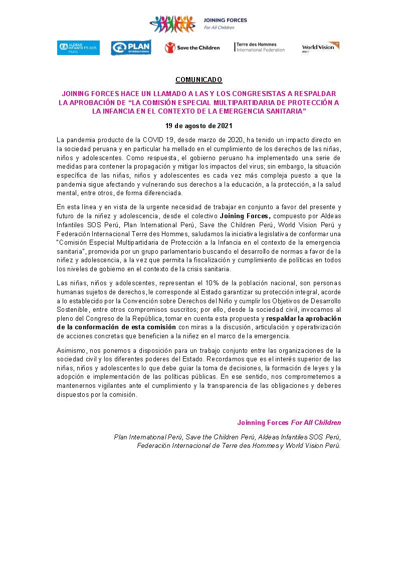 Comunicado-CRN_ComisiónInfancia_19AGO2021